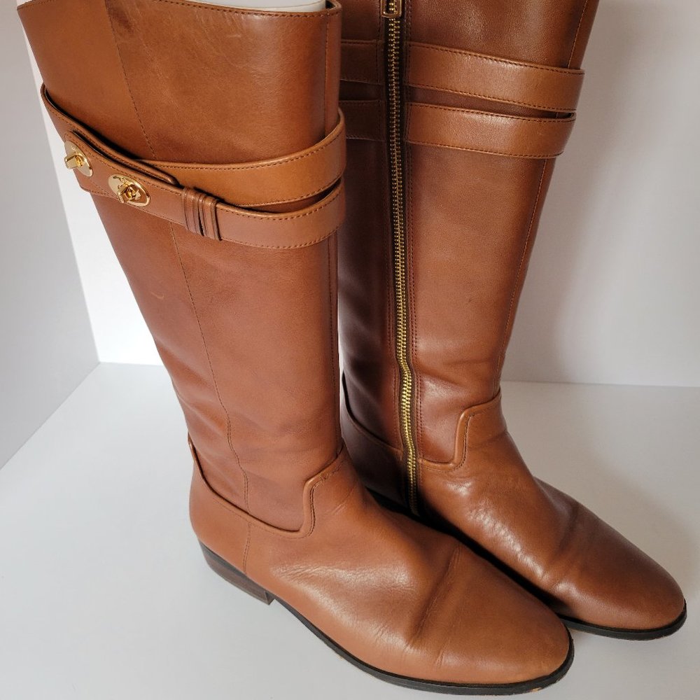 coach Linette calf boots Cognac Size 7M